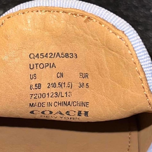 Coach Utopia Lobster Fabric Shoes Size 8.5 - Picture 7 of 7